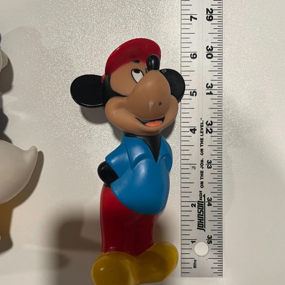 4 Piece Disney Play Bathtime Toys Donald Goofy Mickey Pluto Vintage Toys 7" - Picture 6 of 9